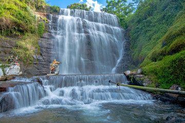water fall is created by the river called Pundalu Oya which is a tributary of Kotmale Oya
