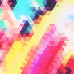 Abstract background of many triangles. Movement of geometric shapes.