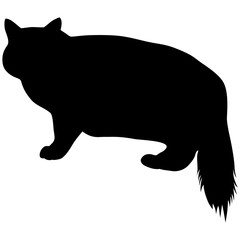 Black silhouette of cat. Vector illustration.