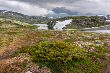 Fototapeta premium Mountain landscape along the National tourist route Aurlandstjel