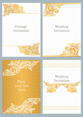vintage style wedding decorative invitations