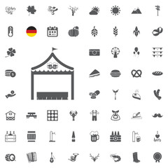 Octoberfest icon set. German food and beer symbols isolated on white background. Vector illustration.Oktoberfest beer festival flat icons design