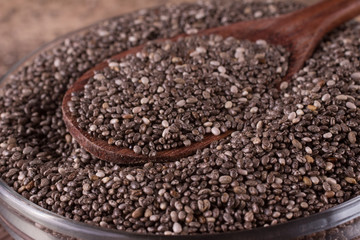Chia seeds in a spoon