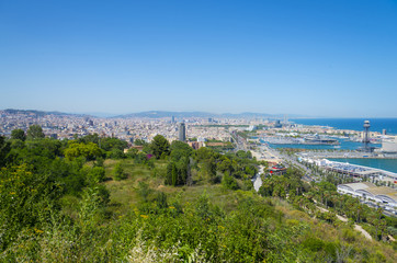 Panoramic view of Barcelona city