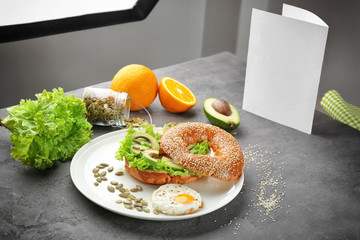Modern photo studio during shooting food