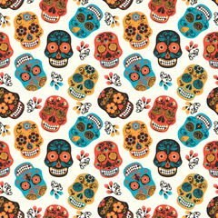 Dia de los muertos. Day of The Dead. Seamless pattern.