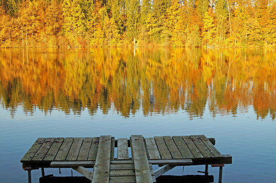 Herbststimmung an einem See © Anselm Baumgart