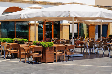 Modern cafe on the street