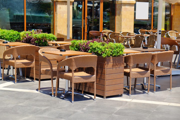 Modern cafe on the street