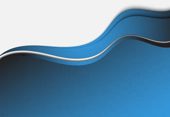 Blue gradient wavy background material design overlap layer  illustration