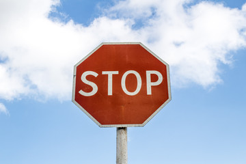 Road traffic sign stop