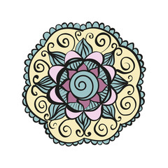 Flower mandala  in hand drawn style