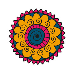 Flower mandala  in hand drawn style