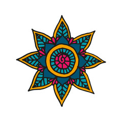 Flower mandala  in hand drawn style