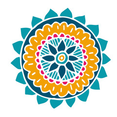 Flower mandala  in hand drawn style