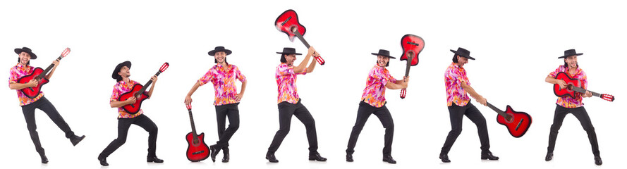 Man wearing sombrero with guitar
