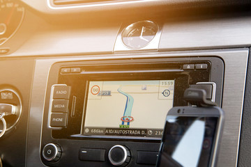 Fototapeta premium the car panel navigation