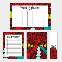 Weekly and daily planners in Indian style