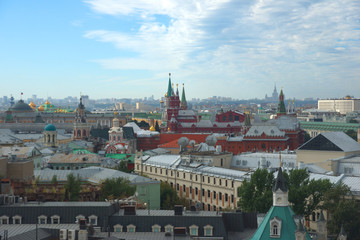 Fototapeta na wymiar View of Moscow from the observation platform of the store 