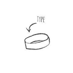 Type icon in hand drawn style