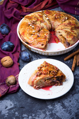 strudel with autumn plum