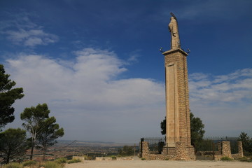 Monument of the Sacred Heart of Jesus in Cerro del Socorro, Cuenca, Spain