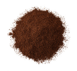 Top view of roast ground coffee