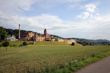Fototapeta na wymiar The Feldschlosschen Brewery in Rheinfelden, Switzerland