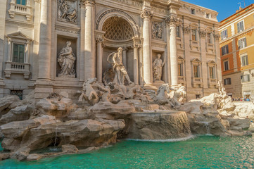 Fototapeta na wymiar Trevi Fountain (Fontana di Trevi) in Rome, Italy