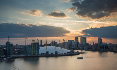 London city Canary Wharf  skyline panorama