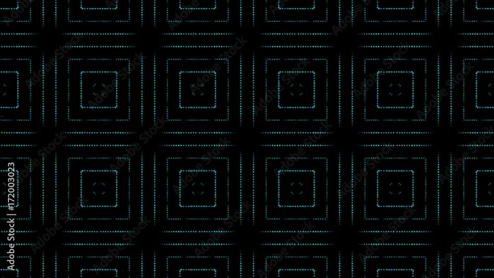 Poster disco kaleidoscopes background with animated glowing neon colorful lines and geometric shapes for mu
