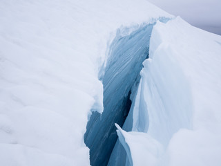Fototapeta na wymiar Crevasse on the Easton Glacier, Mt. Baker, WA