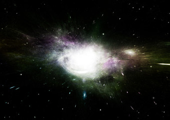 Stars, dust and gas nebula in a far galaxy