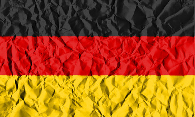 Germany Crisis Concept: Crumpled Paper German Flag