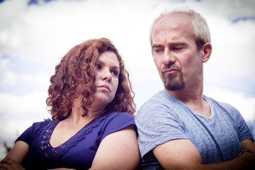 Couple in negative attitude angry