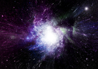 Stars, dust and gas nebula in a far galaxy