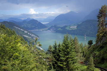Scenic landscape of Mount Pilatus base, Switzerland