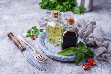 Olive oil and vinegar