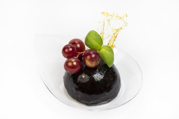 Mini desserts and meat canapes vegetable snacks in plastic cups canapes 