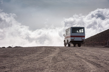 Departing bus from Torre del Filosofo on Mount Etna