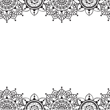 Seamless Indian Borders Vector Abstract Floral Pattern 2