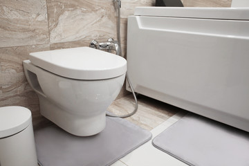 Modern toilet in bathroom interior