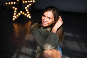 Happy woman. Portrait of a beautiful smiling girl.
