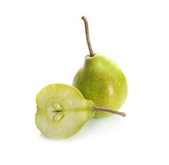 Delicious ripe pears, isolated on white