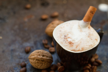 Hot chocolate with cinnamon stick