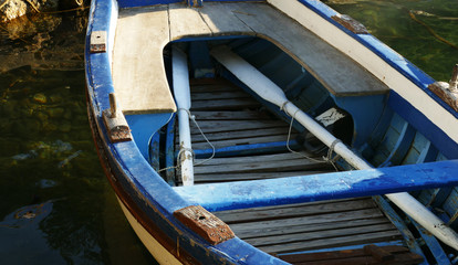 Fototapeta na wymiar Little blue boat