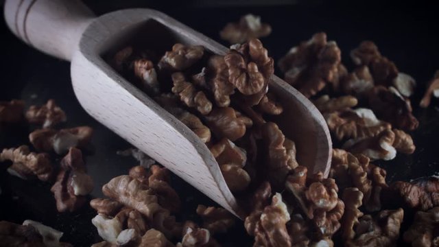 4k Dolly Shot of Wallnuts in Scoop