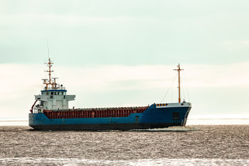 Fototapeta premium Blue bulk carrier