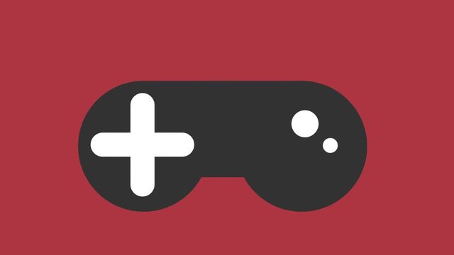 Modern video games controller icon on off animation red