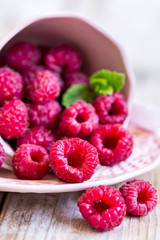 Raspberry in cup